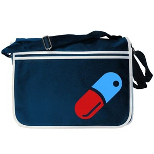 Borsa a tracolla messenger tela meme realtà matrice pillola blu e rossa - Foto 1 di 8