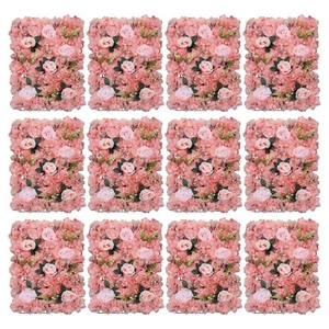 12 Stück 40x60cm Künstliche Blumenwand Rosenwand Hochzeit Hintergrund Dekor Rosa - Bild 1 von 21