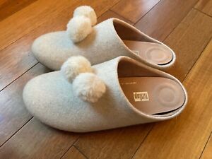 FitFlop Chrissie Pompom Slippers Women's Size 8