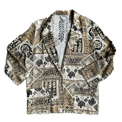 Chaqueta Briggs De Colección Para Mujer L Abstracta De Gran Tamaño Cuadrada Suroeste Boho Ligera Foto 1 de 4