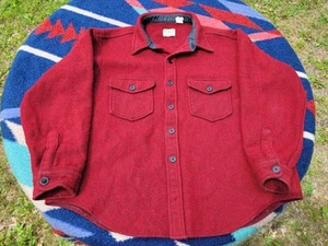 Vintage LL Bean Northwoods Wool Blend Shirt Jacket Mens XL Red Button Up USA - Picture 1 of 8