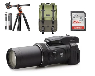 Nikon P1100 Konvolut Stativ & Tasche & SD-Karte - 1 Jahr Garantie - Lieferung am nächsten Tag