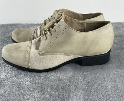 Ariat Zapatos Para Mujer 9.5 Beige Oxford Brogue Botas Vaquera Ropa de Trabajo Moda Foto 1 de 4