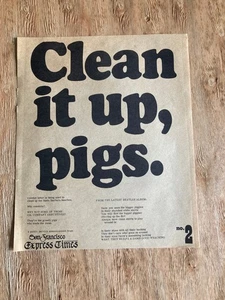 CLEAN IT UP PIGS flyer 1969 Santa Barbara Oil Spill environmentalism original - Picture 1 of 2