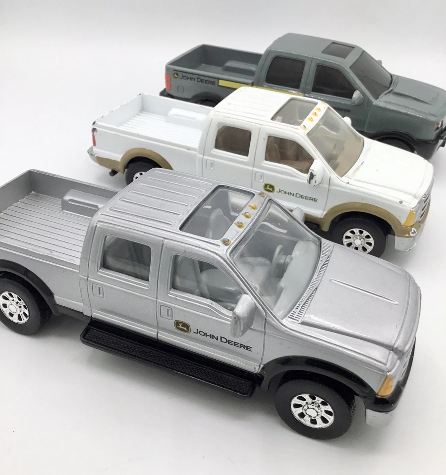 ❗️3❗️John Deere ERTL,(2)福特 F350-(1)机组驾驶室皮卡车-DieCast/塑料 — 第 1/4 张图片