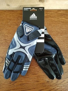 Adidas Performance PowerWeb 2 Strap Football Gloves- Black/Silver/Blue New Large - Picture 1 of 4