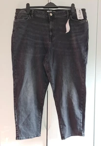 LADIES BLACK DISTRESSED MILEY MOM STYLE DENIM JEANS SIZE 20 BNWT £17 - Picture 1 of 3