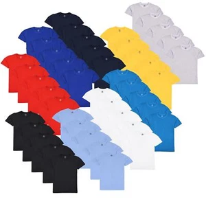 Girls Boys Pack Of 5 Plain PE School T Shirts Lightweight Summer Soft Feel Top - Picture 1 of 10