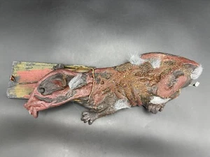 Realistic Rubber Dead Rat with Wood Trap Halloween Toy Novelty Prop Decoration - Picture 1 of 7