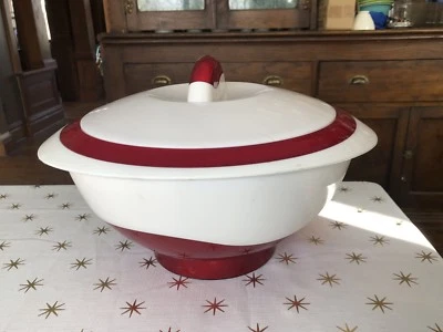 Tazón térmico de picnic Tokyo de acero inoxidable rojo blanco  Foto 1 de 4