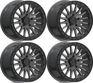 4 ATV/UTV Wheels Set 15in Valor V06 Beadlock Gray 5/4.5 +40 POL5 - Picture 1 of 4