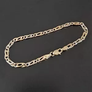 9ct 375 Yellow and White Gold Handmade Birdseye Bracelet 6 grams Not Scrap - Picture 1 of 6