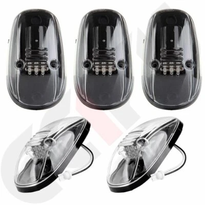 5pcs For 99 01 02 Dodge Ram Roof Cab Marker Light Accembly Cleara/Amber Led 12V - Image 1 of 4