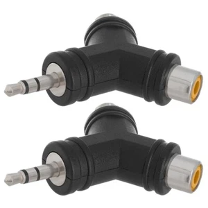 2 Pcs 3.5mm Stereo Male to Dual 2 RCA Female Y Splitter Audio Adapter Connector - Picture 1 of 2
