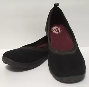 Merrell Shoes Ballet Flats Women’s 7M Black Brown Suede Slip On Performance - Picture 1 of 8