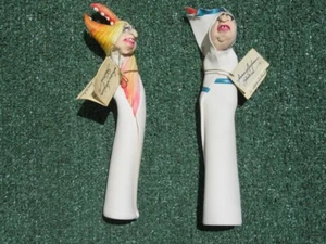 2 Vintage 1988 Debbie Fecher Insane Asylum Salt & Pepper Shakers SIGNED Pottery - Picture 1 of 18