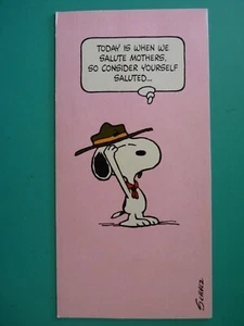 Peanuts Snoopy Mother's Day Greeting Card For Any Mom Hallmark No Envelope - Picture 1 of 3