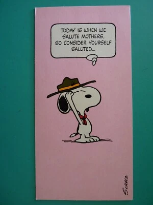 Peanuts Snoopy Mother's Day Greeting Card For Any Mom Hallmark No Envelope - Image 1 of 3