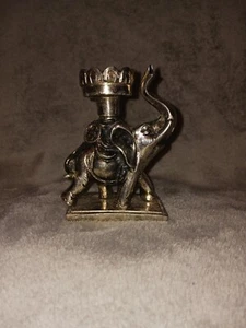 Vintage Silver Colored Elephant Candle Holder Safari Jungle Animal Decor - Picture 1 of 7
