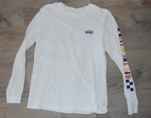 Vans weißes Langarmshirt Jugend Skateboarding T-Shirt Freizeit GRÖSSE MEDIUM - Bild 1 von 2