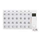 Pill Box Medicine Pill Case Organizer 28 Grids Pill Dispenser Alarm Clock 7 DAYS