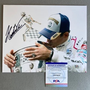 2021 INDIANAPOLIS 500 HELIO CASTRONEVES AUTOGRAPH 8x10 VICTORY PHOTO PSA AM76058 - Picture 1 of 1