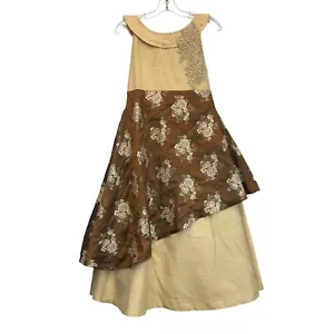 Vintage 50's Cocktail Dress Embroidered Lace Sleeveless Ruffle Lined Size 2 - Picture 1 of 12