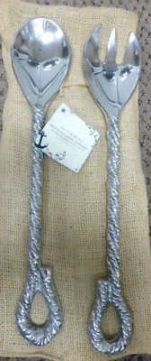 Vintage Pottery Barn Nautical Salad Servers 13 INCHES Rope theme NWT - Image 1 of 4