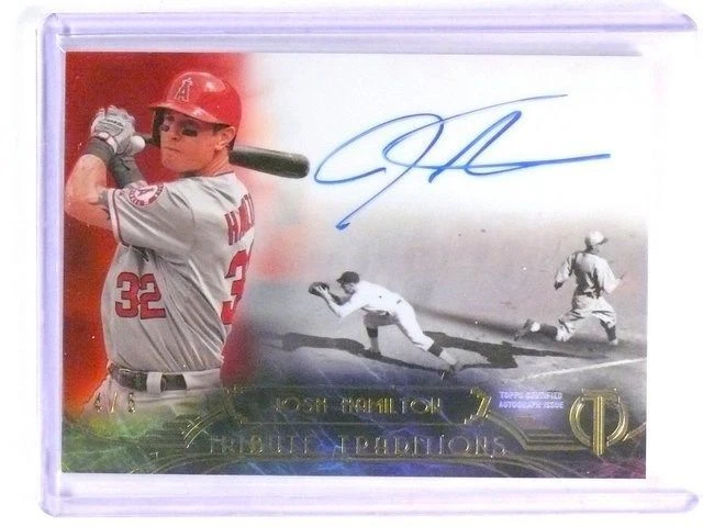 2014 Topps Tribute традиции красный Джош Гамильтон автограф #D4/5 - Изображение 1 из 1