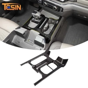 Black Wood Center Gear Shift Panel Cover Trim Interior for Chevy Silverado 2022+ - Picture 1 of 10