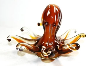 Skurriles braunes Glas Oktopus Kunstwerk - 5 hoch x 7 breit - Bild 1 von 6