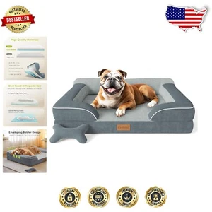 Cooling Gel Memory Foam Dog Bed with Waterproof Cover & Non-Skid Bottom, 36” - Picture 1 of 11