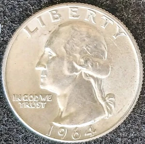 1964 D Washington Silver Quarter-DDR-001! - Picture 1 of 15