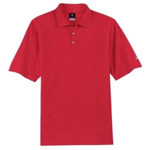 NIKE 244612 MEN'S DRI-FIT PIQUE II GOLF POLO SHIRT SPORTS RED MED SHORT SLEEVE - Picture 1 of 1