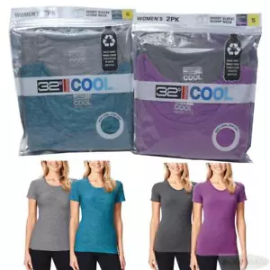 2 fantastiche t-shirt da donna 32 gradi taglia S grigio viola nuove aperte Pkg - Foto 1 di 11