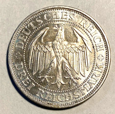 #A5026,Silver 1929 BU Deutsches Reich Drei Reichsmark