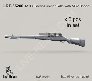 Live Resin 1/35 M1C Garand Sniper Rifle with M82 Scope (6 sets) - Picture 1 of 1