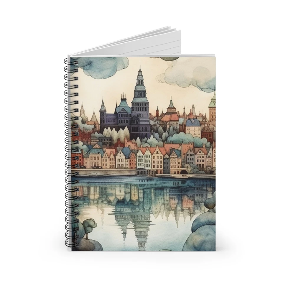 Stockholm Sweden Cityscape - Travel Diary - Spiral Notebook - Ruled Line Journal - Image 1 of 1