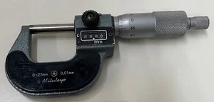 Mitutoyo No.193-101 Digit Outside Micrometer Ratchet Stop 0-25mm Range 0.01mm - Picture 1 of 4