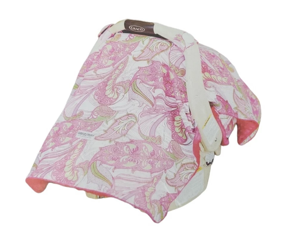 Carseat Canopy Sprinkled Infant Car Seat Cover Cool Cotton Soft Warm Minky