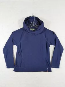 Ralph Lauren Active Sweatshirt Womens Large Blue Hooded Quilted Long Sleeve - Picture 1 of 7