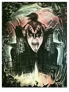 Gene Simmons KISS lona estirada edición limitada ¡impresión SOLO 10! 16"" X 20"" - Imagen 1 de 4