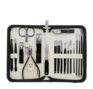 18 Piece Manicure Pedicure Cuticle Set Nail Care Cutter Clippers Tool Gift Kit - Picture 1 of 16