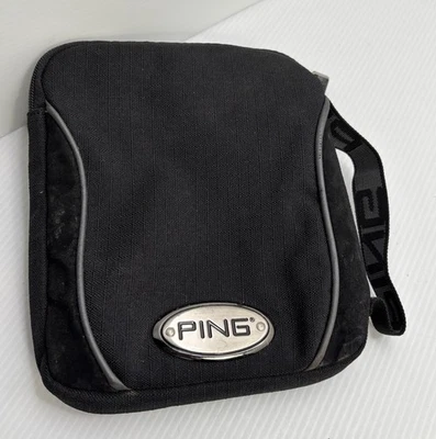 Bolso pequeño Black Ping con cremallera un bolsillo forrado de felpa 7,5 por 6,5 pulgadas Foto 1 de 4