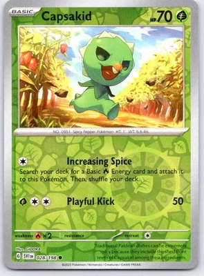 Capsakid - Common SV01: Scarlet & Violet Base Set Reverse Holo 028/198 NM - Image 1 of 2