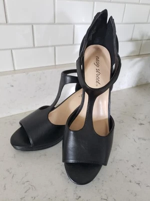 Mujer Easy Street Negro Tacones Altos 7.5 Clásico Estilo Vintage Nuevo  Foto 1 de 4