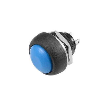 1Pcs,12mm Blue Momentary Push Button Switch Round Flat Button SPST NO - Image 1 of 3