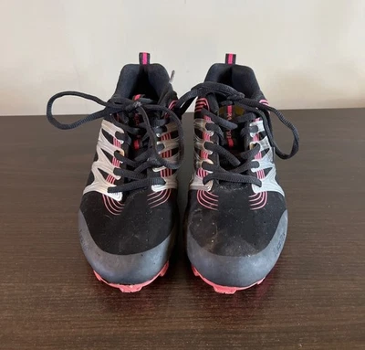 Rawling Girls Size 5 Coolflo TuffTek Cleats Black Pink Lace Up Sports - Image 1 of 4