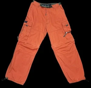 Vintage 90er Abercrombie & Fitch Fallschirmjäger Zip Off Cargo SMALL Hose Shorts mit Gürtel - Bild 1 von 13