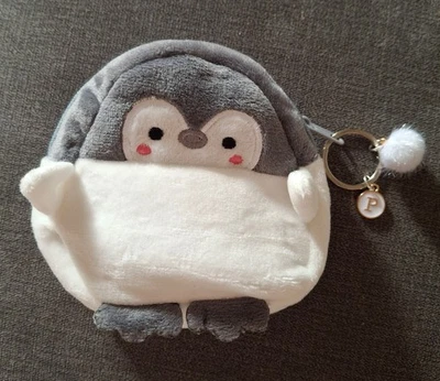 Personalised Penguin Shape Coin Purse With Snowball Charm and Initial Charm Gift - Image 1 of 2